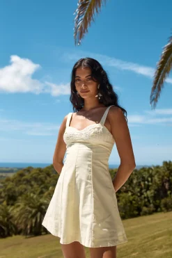 Vacation Dresses|Spring Break Dresses>Hello Molly Sound Of Seas Mini Dress Yellow