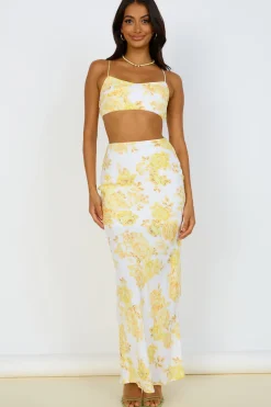 Cropped|Skirt And Top Sets>Hello Molly Speak Now Set Yellow
