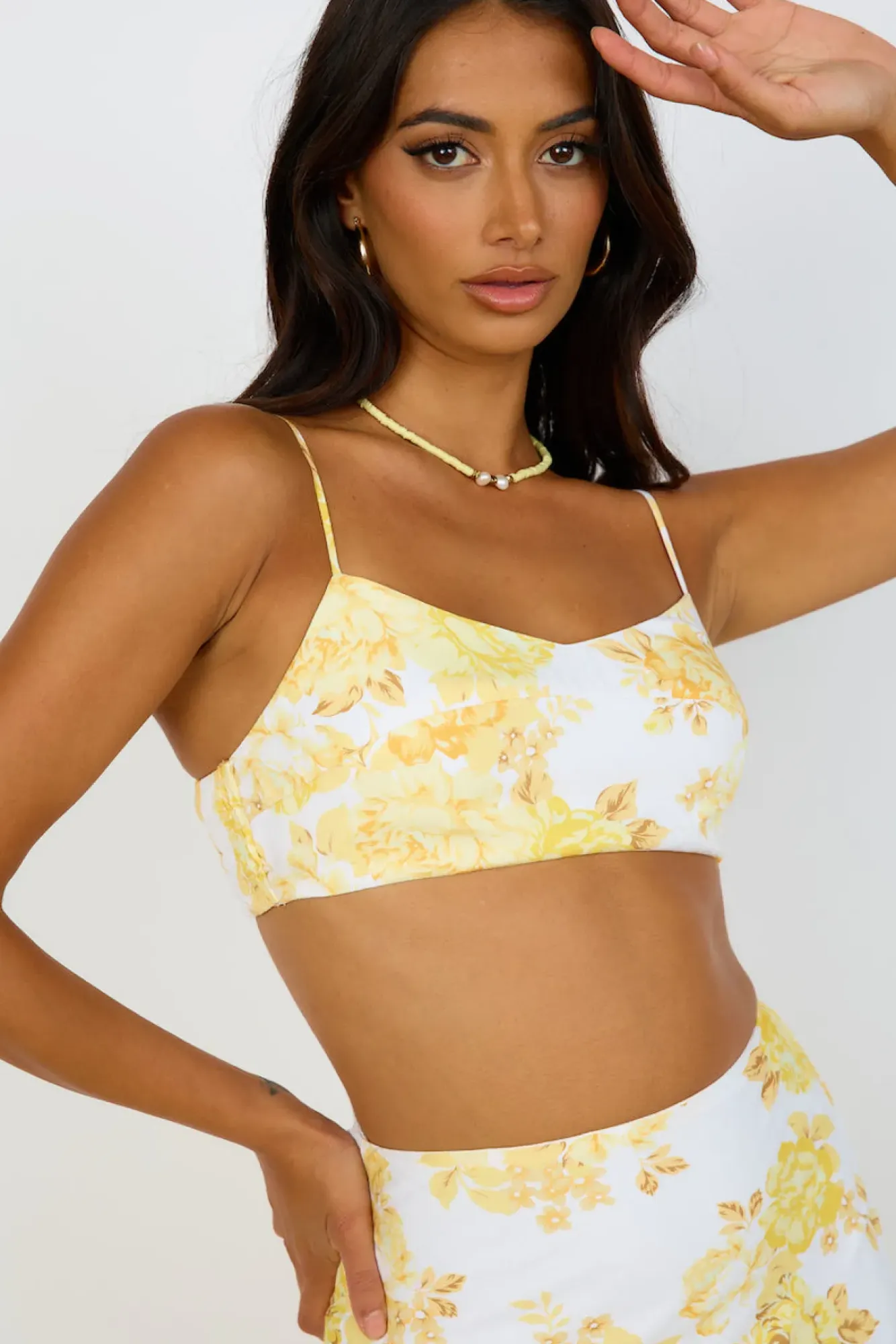 Cropped|Skirt And Top Sets>Hello Molly Speak Now Set Yellow