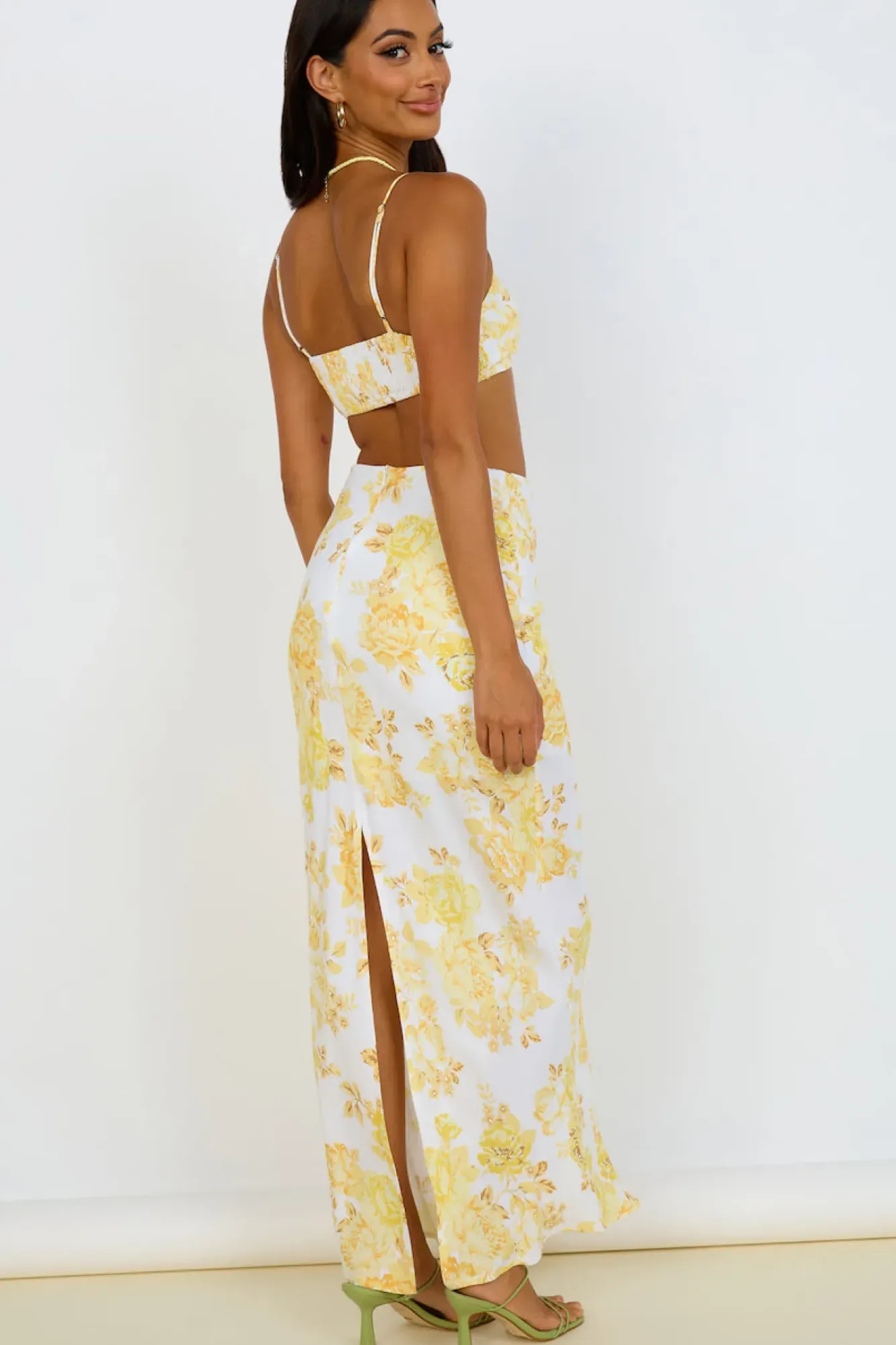 Cropped|Skirt And Top Sets>Hello Molly Speak Now Set Yellow