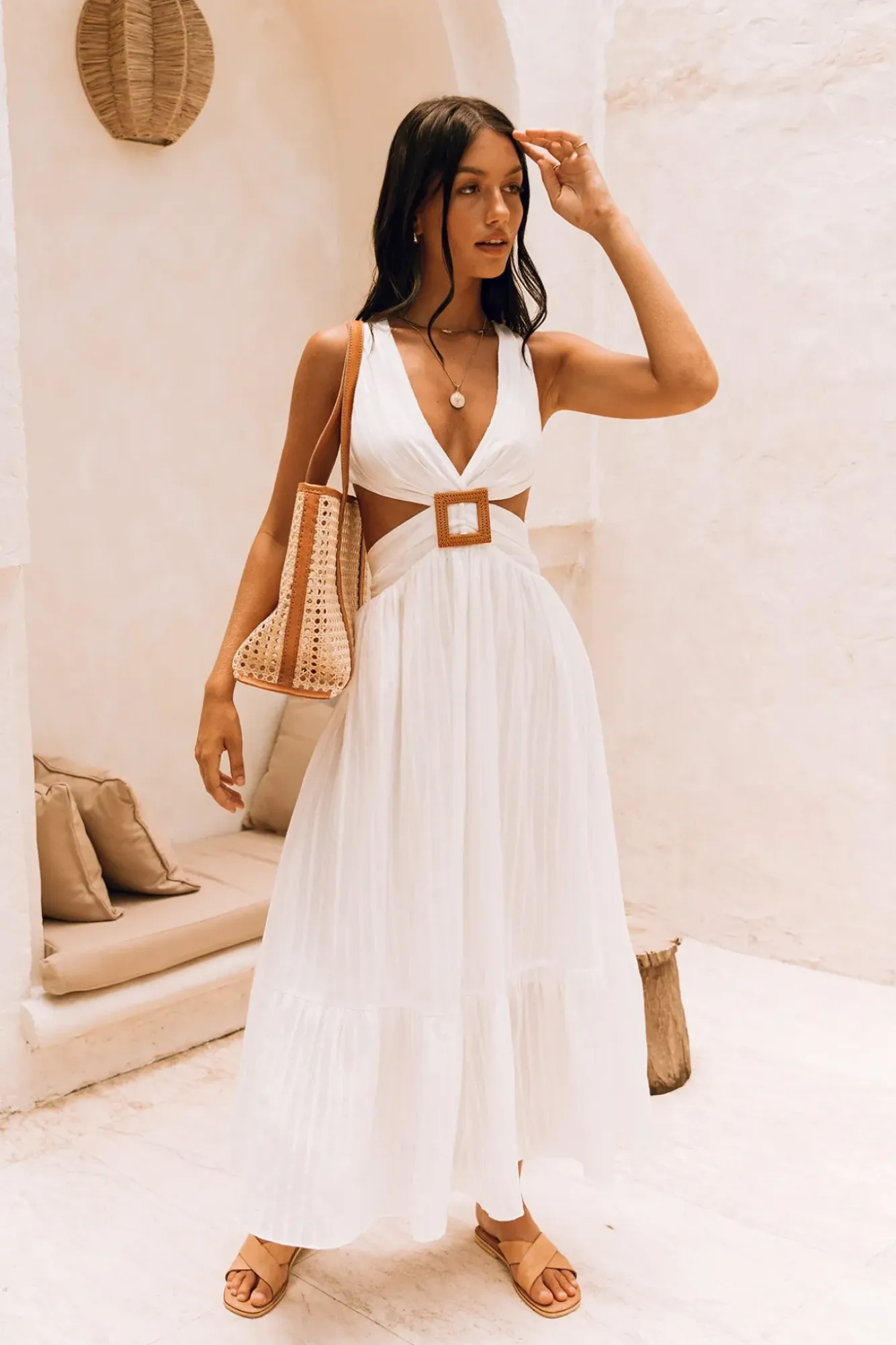 Spring Break Dresses|Brunch Dresses>Hello Molly Speak Your Word Maxi Dress White