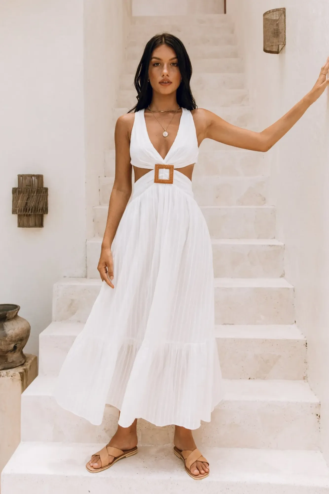 Spring Break Dresses|Brunch Dresses>Hello Molly Speak Your Word Maxi Dress White