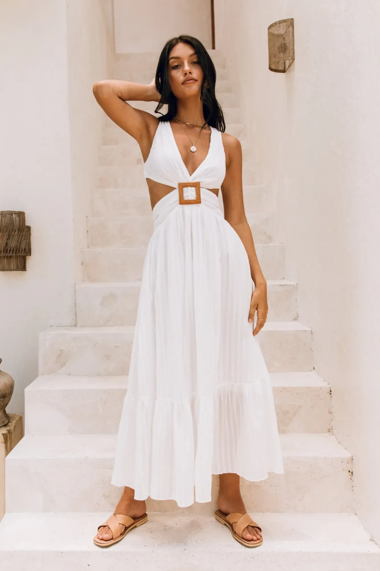 Spring Break Dresses|Brunch Dresses>Hello Molly Speak Your Word Maxi Dress White