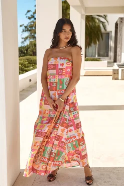 Spring Break Dresses|Bump Friendly>Hello Molly Spellcaster Strapless Maxi Dress Multi