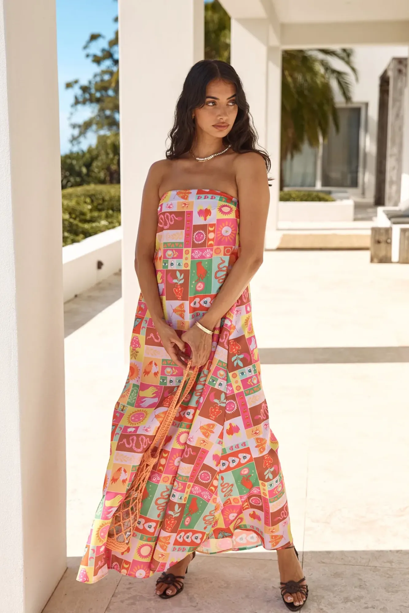 Spring Break Dresses|Bump Friendly>Hello Molly Spellcaster Strapless Maxi Dress Multi