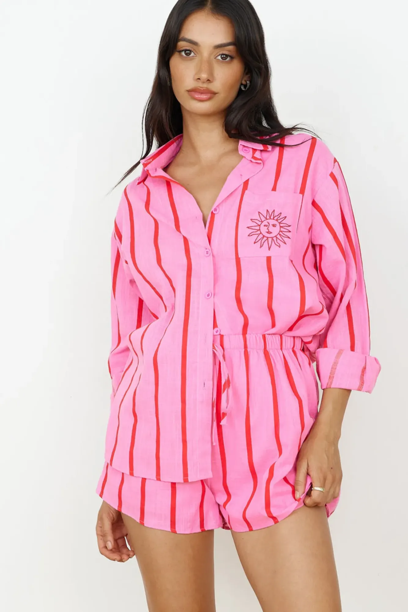 Two-Piece Shorts Set>Hello Molly Spicy Margarita Set Pink