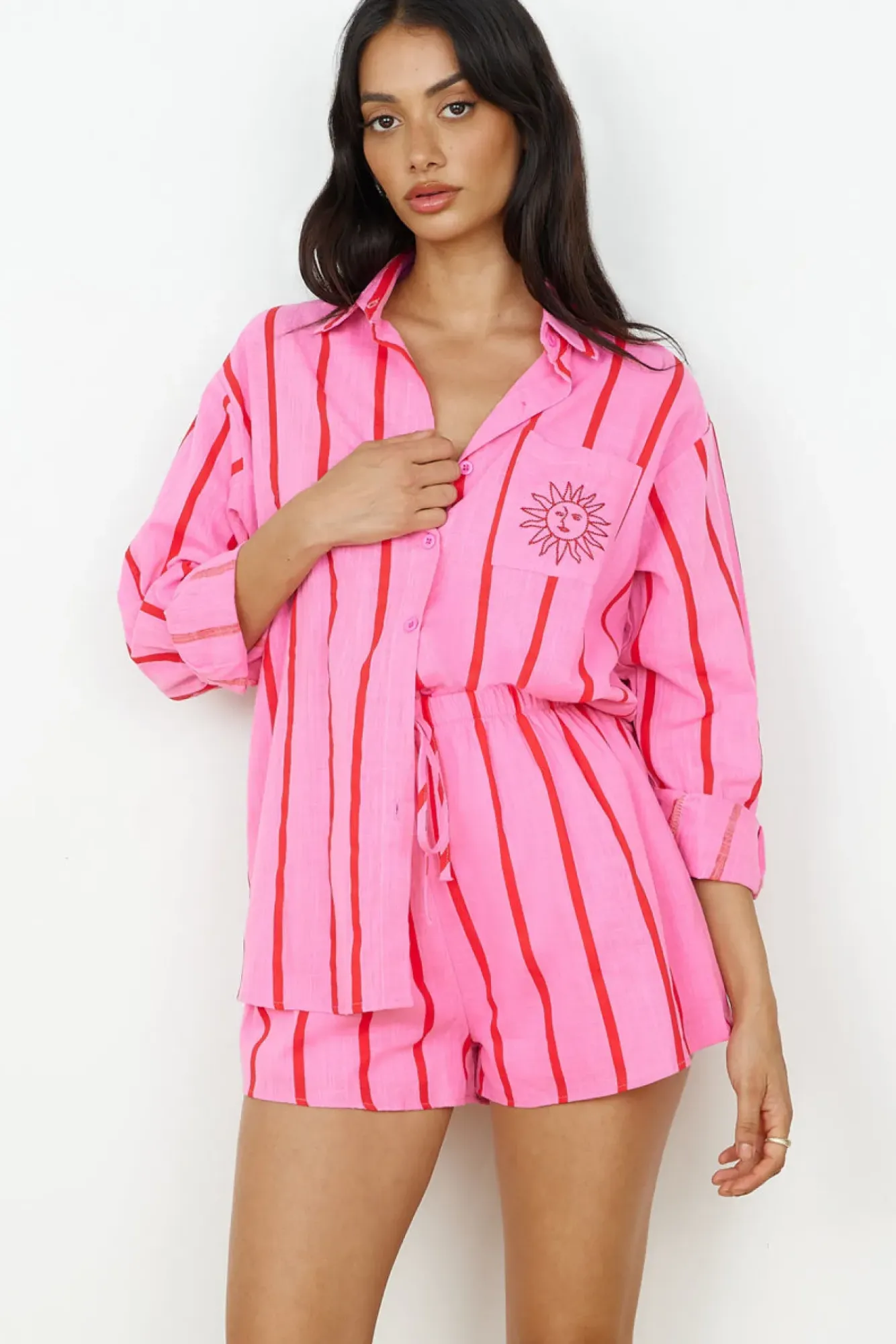 Two-Piece Shorts Set>Hello Molly Spicy Margarita Set Pink
