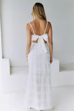 Formal Dresses|Cocktail Dresses>Hello Molly Spirit Flourish Maxi Dress White