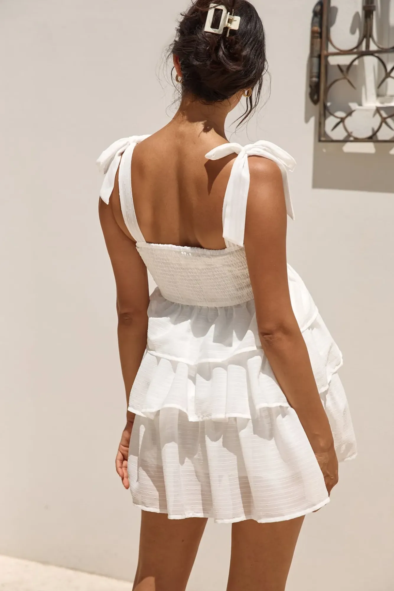 Spring Break Dresses|Brunch Dresses>Hello Molly Springtime Happiness Mini Dress White