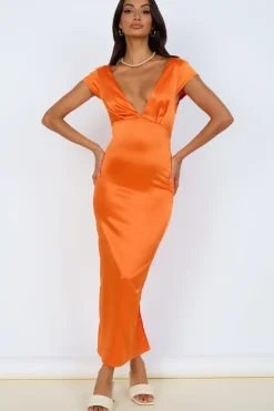 Cocktail Dresses|Summer Dresses>Hello Molly Starburst Skies Maxi Dress Orange