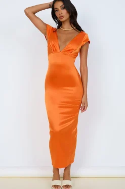 Cocktail Dresses|Summer Dresses>Hello Molly Starburst Skies Maxi Dress Orange