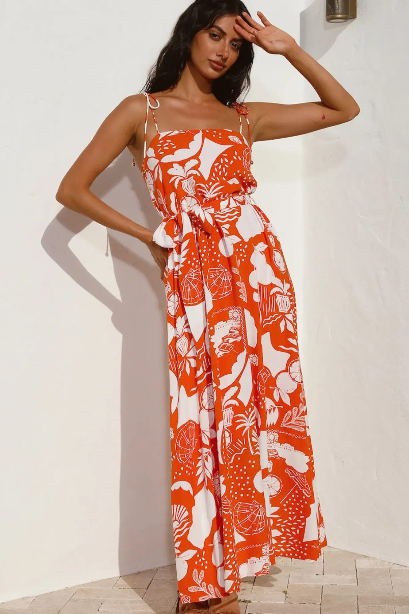 Vacation Dresses|Spring Break Dresses>Hello Molly Star Gazing Maxi Dress Orange