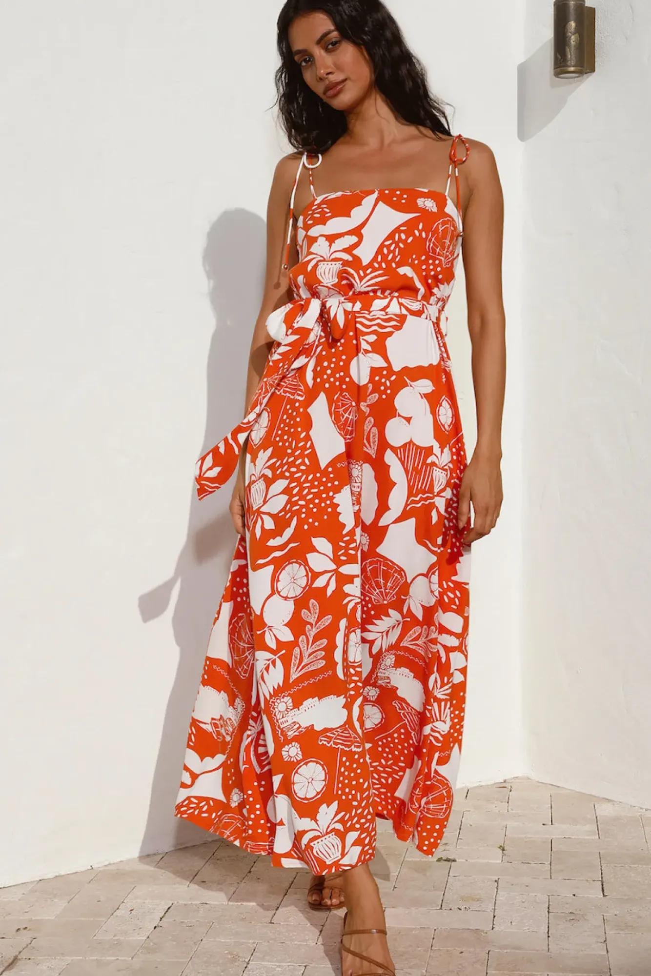 Vacation Dresses|Spring Break Dresses>Hello Molly Star Gazing Maxi Dress Orange