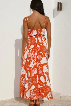 Vacation Dresses|Spring Break Dresses>Hello Molly Star Gazing Maxi Dress Orange