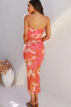 Cocktail Dresses|Summer Dresses>Hello Molly Starlight Chaser Midi Dress Pink