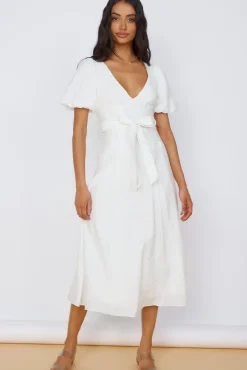 Vacation Dresses|Casual Dresses>Hello Molly Starlight Serenade Midi Dress White