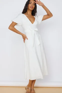 Vacation Dresses|Casual Dresses>Hello Molly Starlight Serenade Midi Dress White