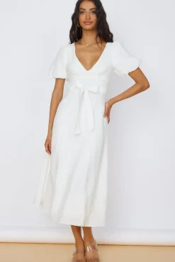 Vacation Dresses|Casual Dresses>Hello Molly Starlight Serenade Midi Dress White