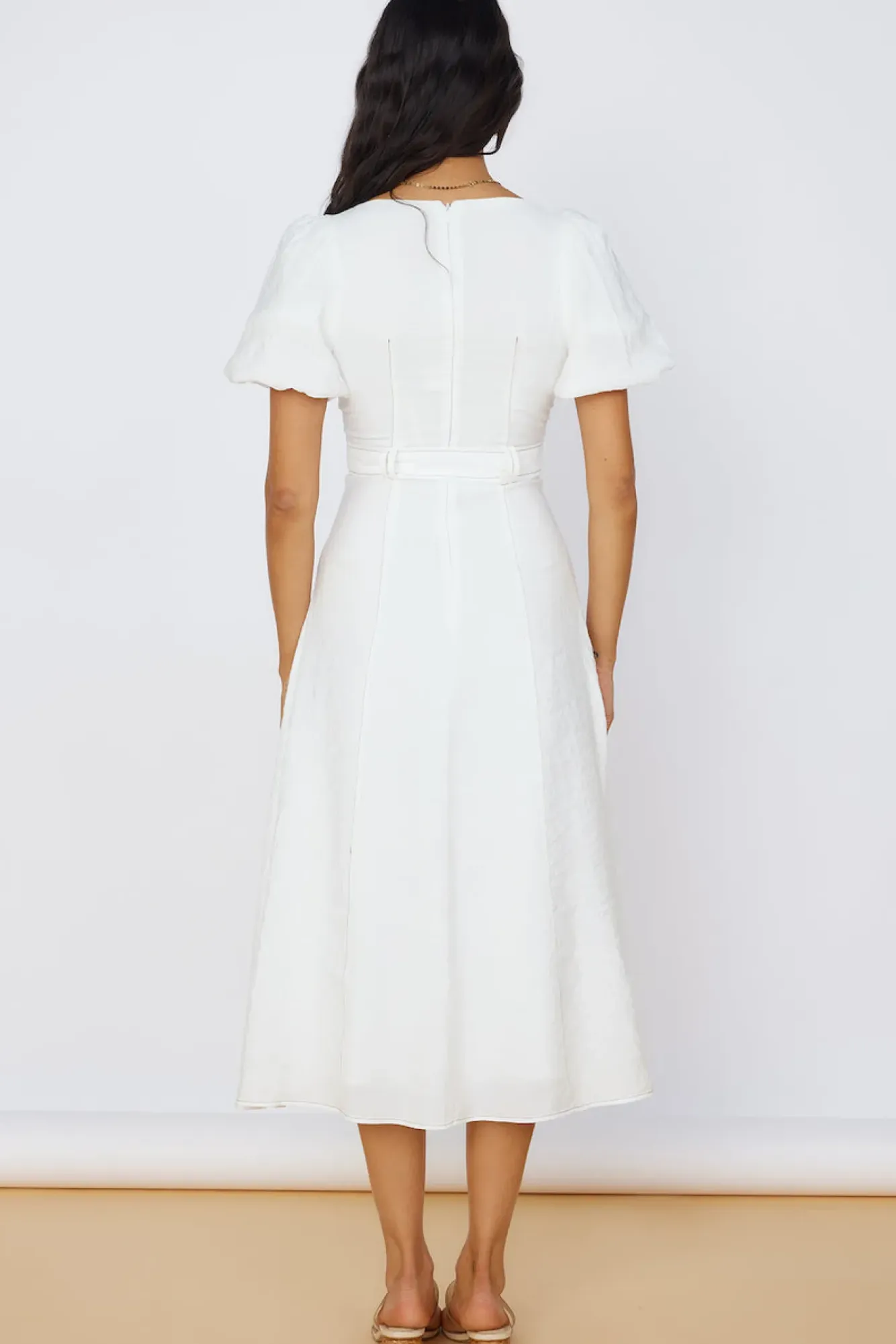 Vacation Dresses|Casual Dresses>Hello Molly Starlight Serenade Midi Dress White