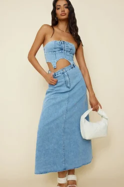 Cropped>Hello Molly Starlit Symphony Crop Top Denim