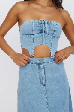 Cropped>Hello Molly Starlit Symphony Crop Top Denim