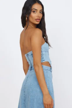 Cropped>Hello Molly Starlit Symphony Crop Top Denim