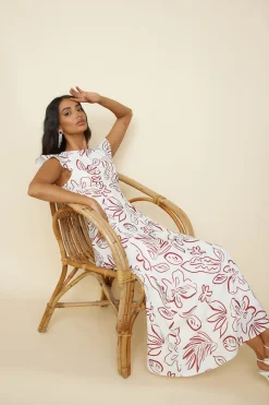 Vacation Dresses|Brunch Dresses>Hello Molly Star of Destiny Maxi Dress White