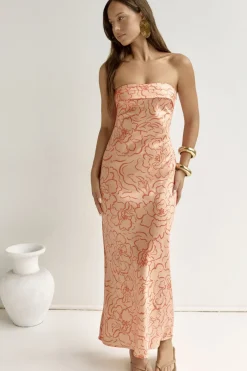 Wedding Guest Dresses|Formal Dresses>Hello Molly Staying True Strapless Maxi Dress Orange