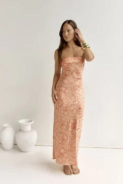 Wedding Guest Dresses|Formal Dresses>Hello Molly Staying True Strapless Maxi Dress Orange