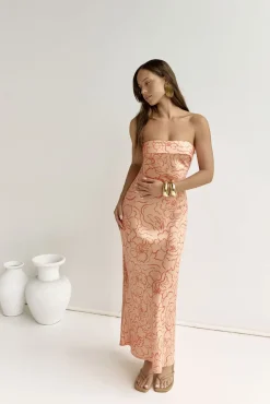 Wedding Guest Dresses|Formal Dresses>Hello Molly Staying True Strapless Maxi Dress Orange