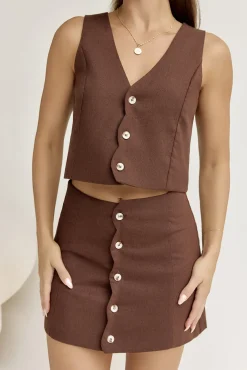 Skirts>Seven Wonders Stella Mini Skirt Chocolate