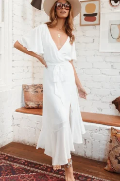 Vacation Dresses|Spring Break Dresses>Hello Molly Still Water Maxi Dress White
