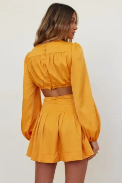 Spring Break Dresses|Satin Dresses>Hello Molly Stockhold Dress Orange