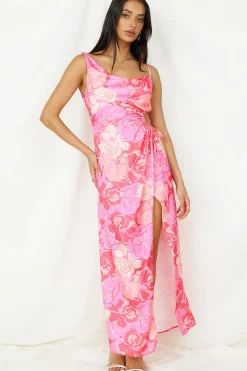 Wedding Guest Dresses|Cocktail Dresses>Hello Molly Strawberry Sunset Maxi Dress Pink