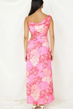 Wedding Guest Dresses|Cocktail Dresses>Hello Molly Strawberry Sunset Maxi Dress Pink