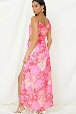 Wedding Guest Dresses|Cocktail Dresses>Hello Molly Strawberry Sunset Maxi Dress Pink