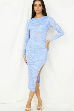 Date Night Dresses|Casual Dresses>Hello Molly Sudden Moments Midi Dress Blue