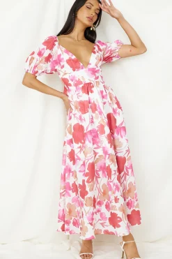 Bump Friendly|Floral Dresses>Hello Molly Sugar Rush Midi Dress Pink