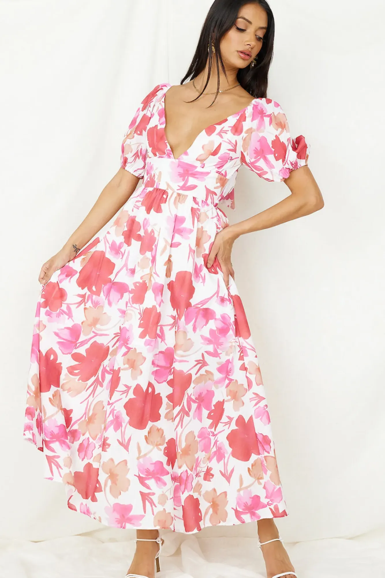 Bump Friendly|Floral Dresses>Hello Molly Sugar Rush Midi Dress Pink