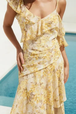 Wedding Guest Dresses|Cocktail Dresses>Hello Molly Summer Blossoms Maxi Dress Yellow