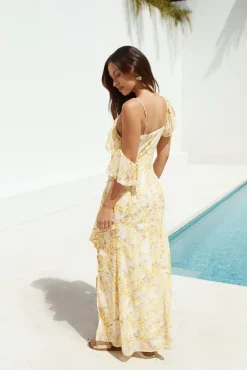 Wedding Guest Dresses|Cocktail Dresses>Hello Molly Summer Blossoms Maxi Dress Yellow