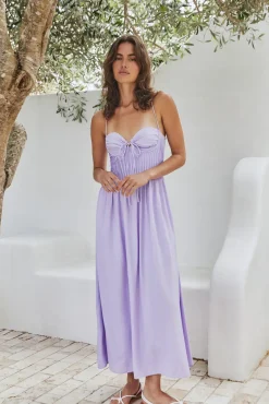 Vacation Dresses|Date Night Dresses>Hello Molly Summer Dreaming Maxi Dress Lilac