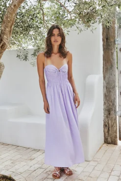 Vacation Dresses|Date Night Dresses>Hello Molly Summer Dreaming Maxi Dress Lilac