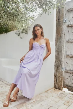 Vacation Dresses|Date Night Dresses>Hello Molly Summer Dreaming Maxi Dress Lilac