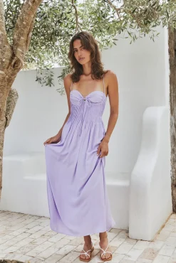 Vacation Dresses|Date Night Dresses>Hello Molly Summer Dreaming Maxi Dress Lilac