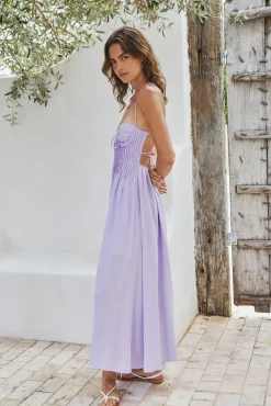 Vacation Dresses|Date Night Dresses>Hello Molly Summer Dreaming Maxi Dress Lilac