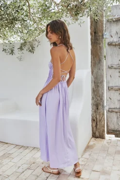 Vacation Dresses|Date Night Dresses>Hello Molly Summer Dreaming Maxi Dress Lilac