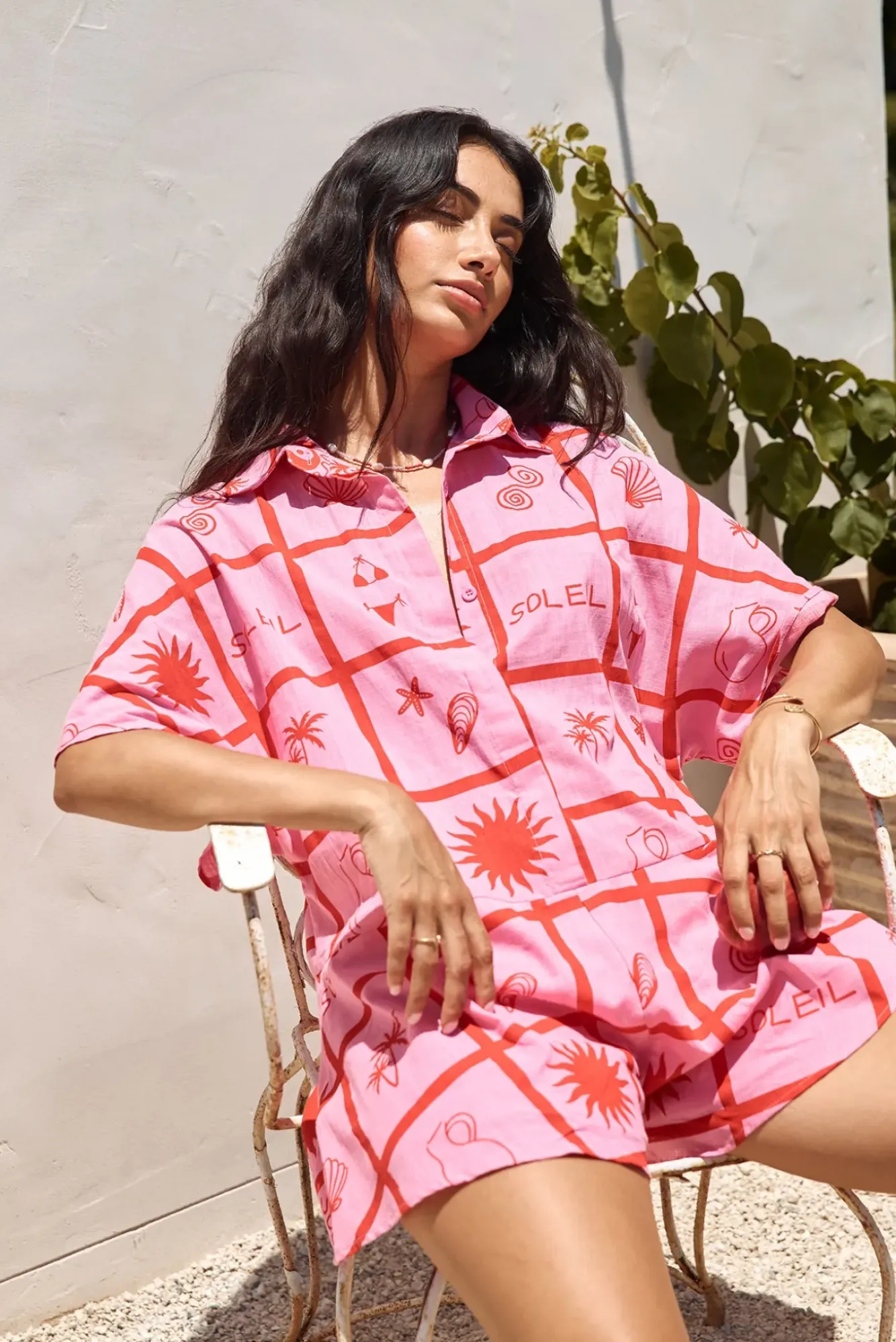 Rompers>Hello Molly Summer Essentials Romper Pink