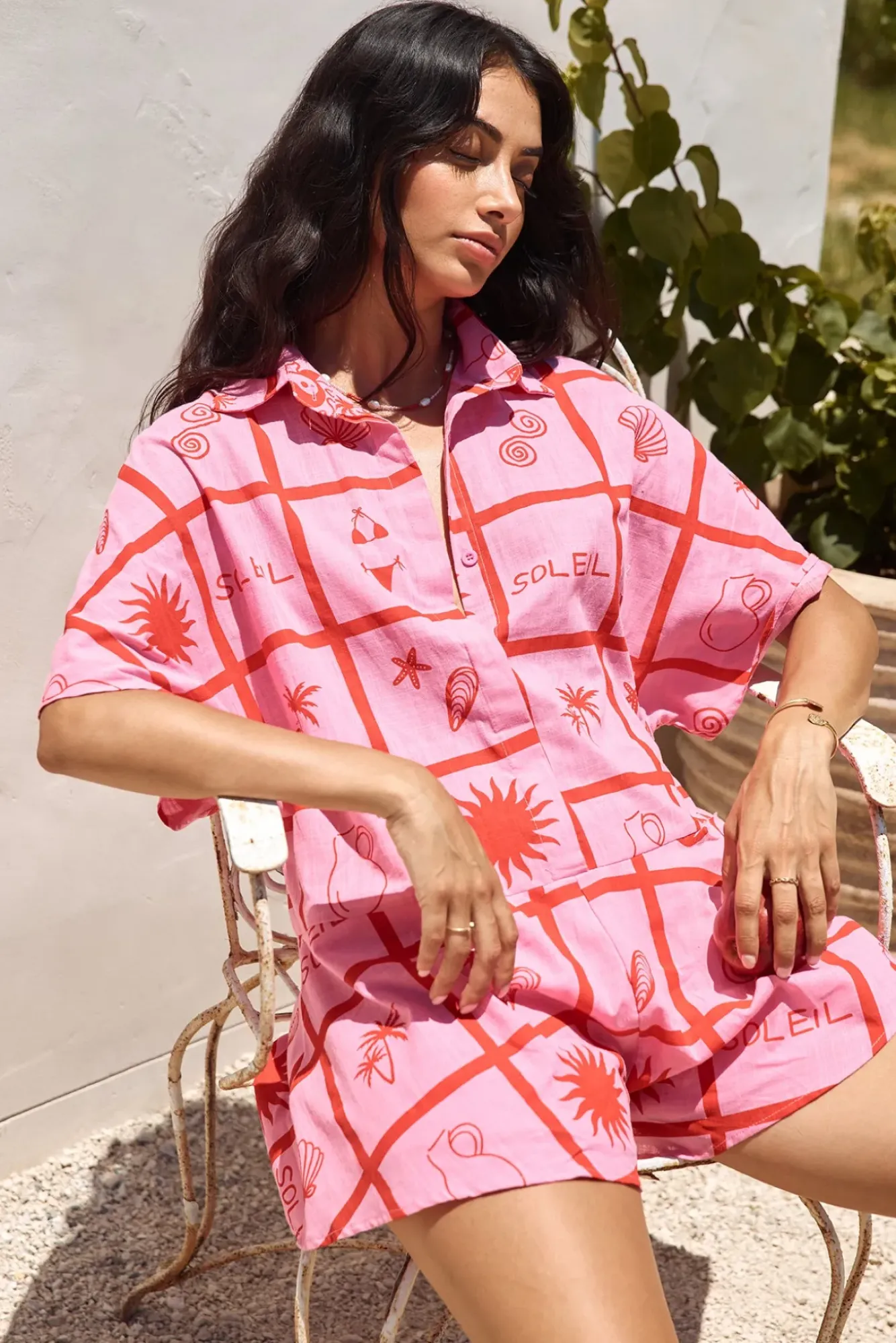 Rompers>Hello Molly Summer Essentials Romper Pink