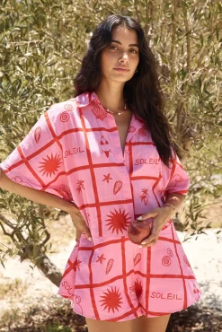 Rompers>Hello Molly Summer Essentials Romper Pink